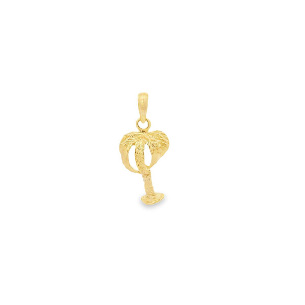 14K Yellow Gold 15.8x11.2mm Textured Palm Charm