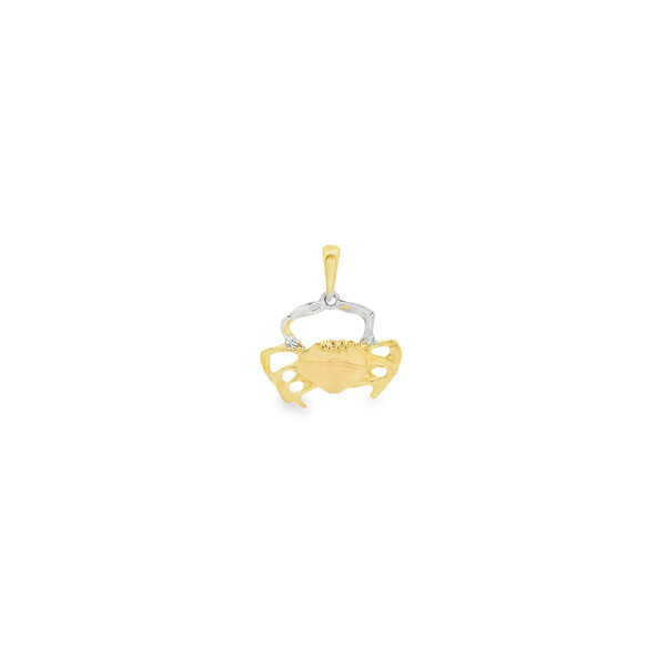 14K Yellow and White Gold Polished Crab Charm 15x14mm