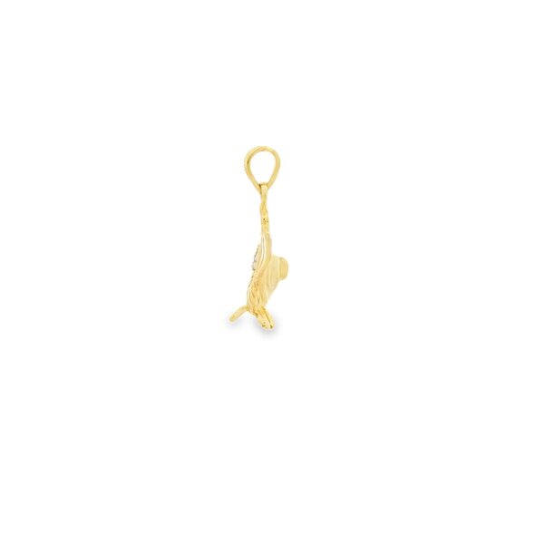 14K Yellow and White Gold Polished Reversible Koi Fish Charm 21x17mm
