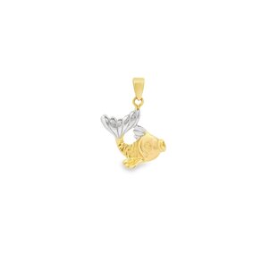 14KYW Polished Reversible Koi Fish Charm 21x17mm