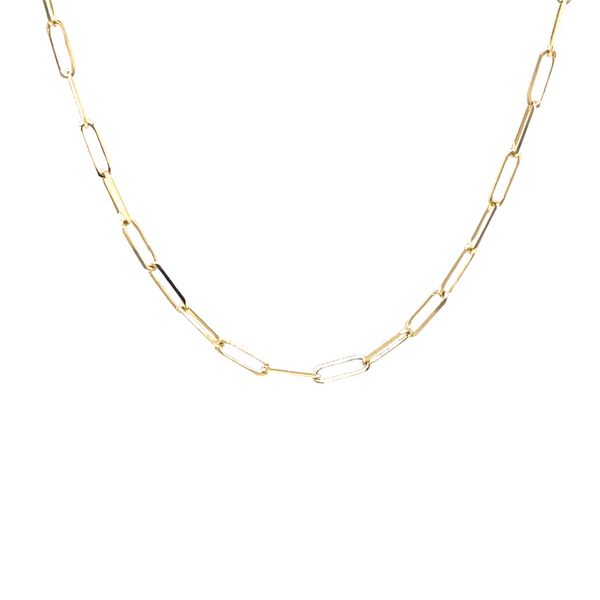 14K Yellow Gold 1.7mm Paperclip Necklace
