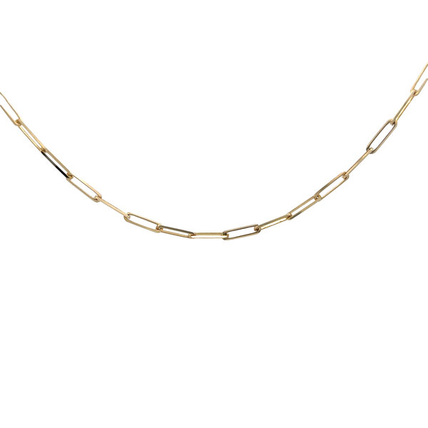 14K Yellow Gold 2.7mm Paperclip Necklace