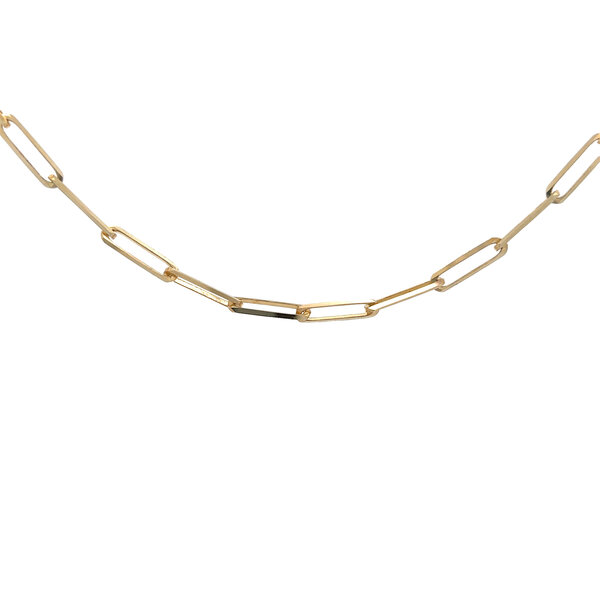 14K Yellow Gold 3.7mm Paperclip Necklace