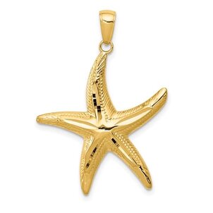 14KY D/C Polished Starfish 34x26mm