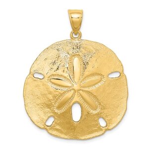 14KY 40X37mm Textured Sand Dollar Charm