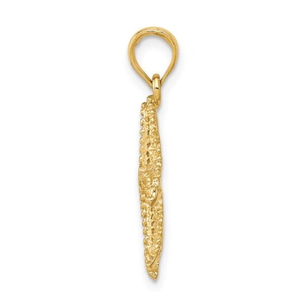 14K Yellow Gold 24x19mm Textured Starfish Charm