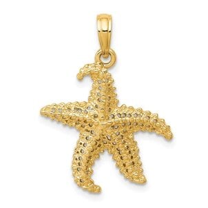 14KY 24x19mm Textured Starfish Charm