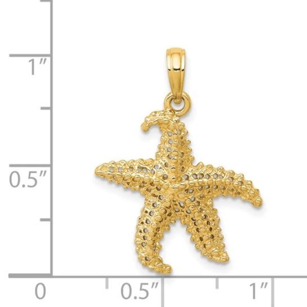 14K Yellow Gold 24x19mm Textured Starfish Charm