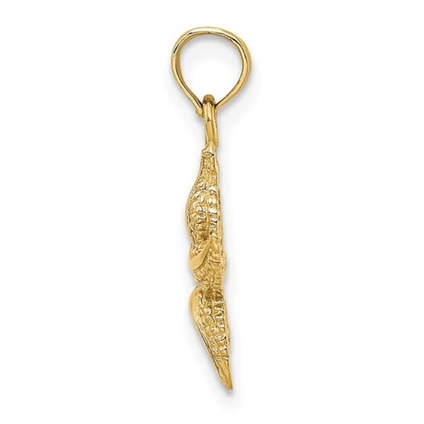14K Yellow Gold 17x12mm Textured Starfish Charm
