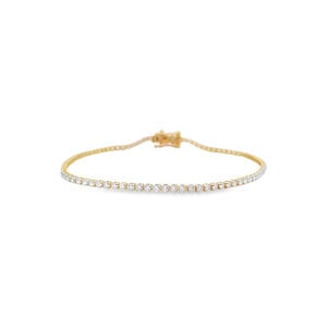 14KY 1ct Round Lab Grown Diamond Tennis Bracelet 6.5"