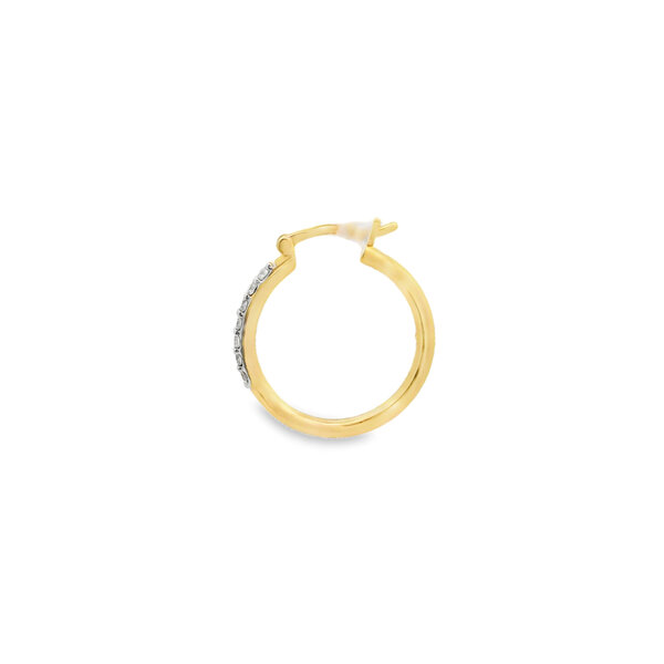 10K Yellow Gold 2x21mm .25ct Diamond Polished Hoops