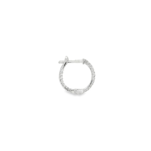 14K White Gold .25ct Diamond 1.5x13.5mm Inside Out Huggie Hoops