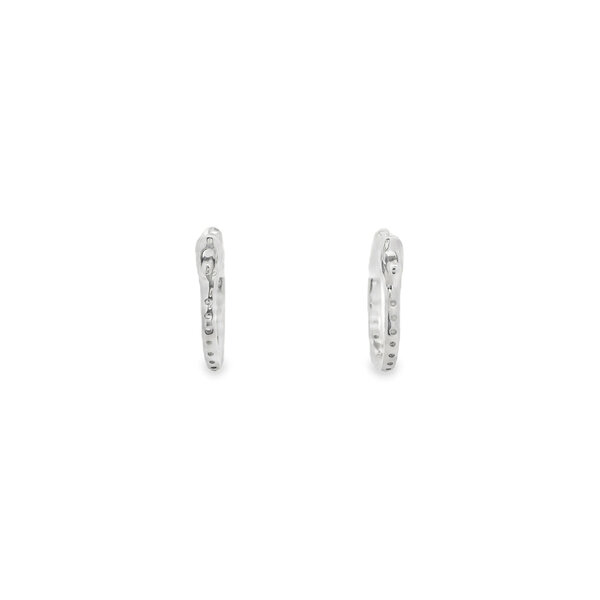 14K White Gold .25ct Diamond 1.5x13.5mm Inside Out Huggie Hoops