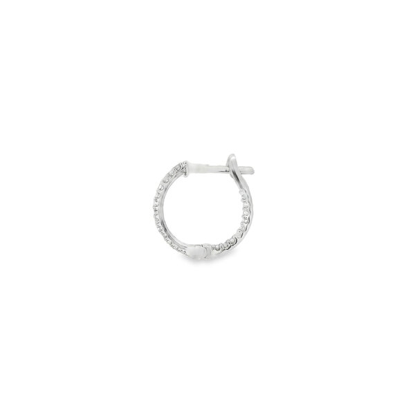 14K White Gold .25ct Diamond 1.5x13.5mm Inside Out Huggie Hoops