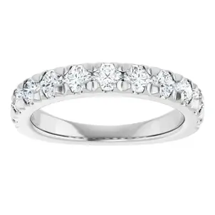 Sale- 14KW 1ct (11) Round Diamonds French Set Band Size 7