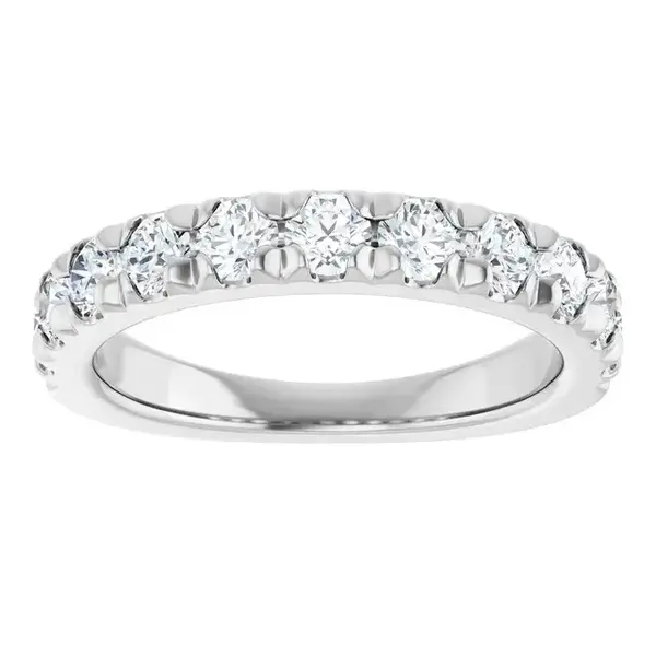 Sale- 14KW 1ct (11) Round Diamonds French Set Band Size 7