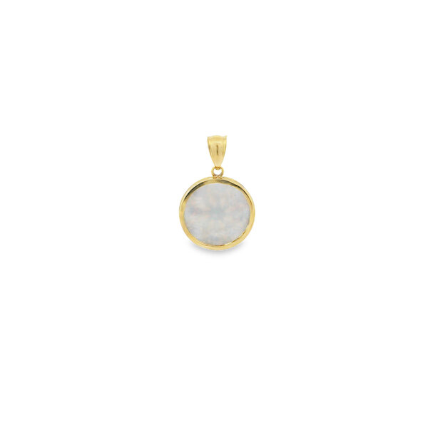 14K Yellow Gold Mother of Pearl Market Gate Pendant