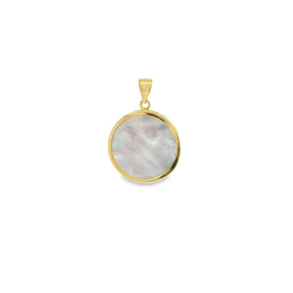 14K Yellow Gold Mother of Pearl Market Gate Pendant