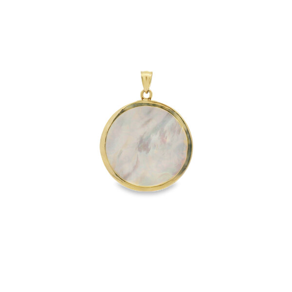 14K Yellow Gold Mother of Pearl Market Gate Pendant