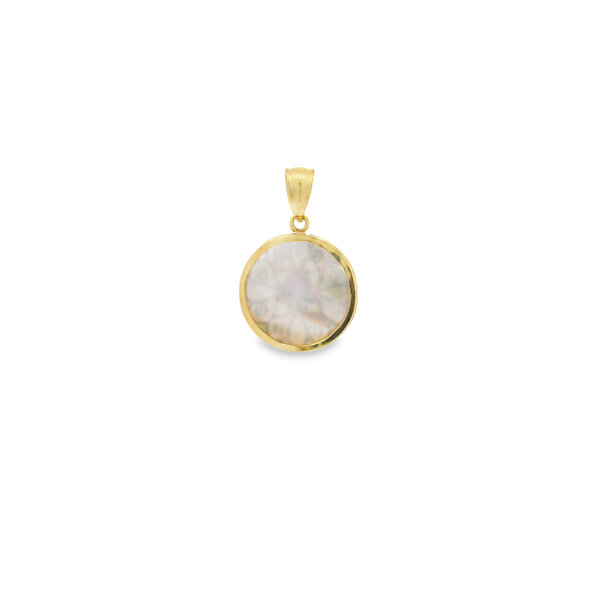 14K Yellow Gold Mother of Pearl 5 King Gate Pendant