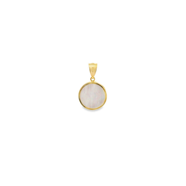 14K Yellow Gold Mother of Pearl Pirate Gate Pendant