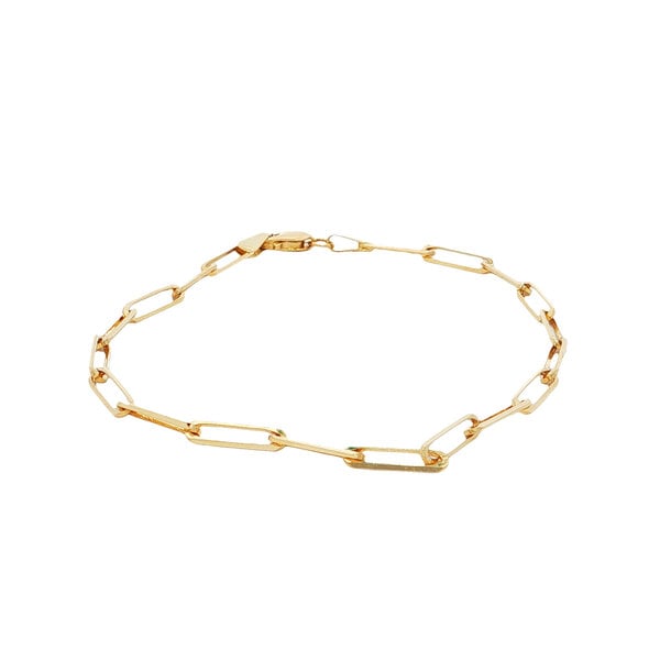 14K Yellow Gold 2.7mm Paperclip Bracelet 7"