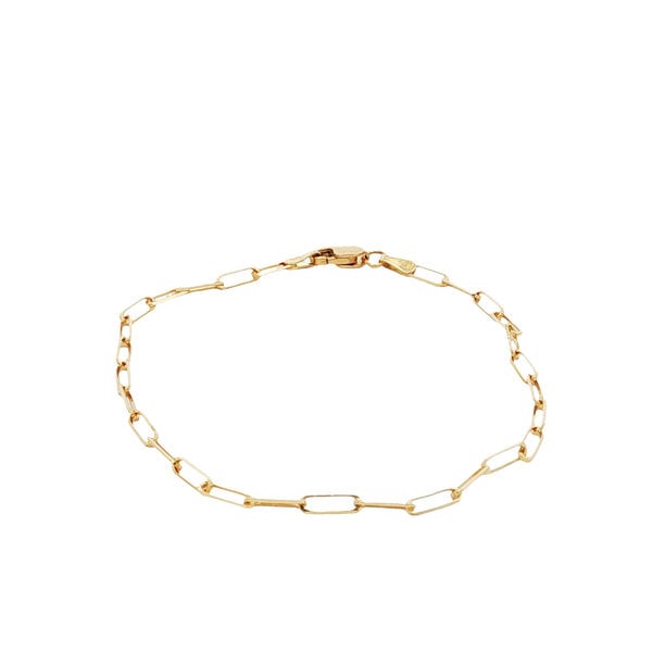 14K Yellow Gold 1.7mm Paperclip Bracelet 6.5"