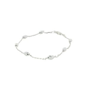 SS D/C Station Rice Bead Bracelet 6.5