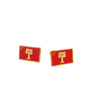 GP Enamel Big Red Citadel Flag Cufflinks-Small