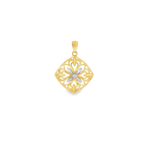 14K Yellow & White Magnolia Gate 19mm Pendant