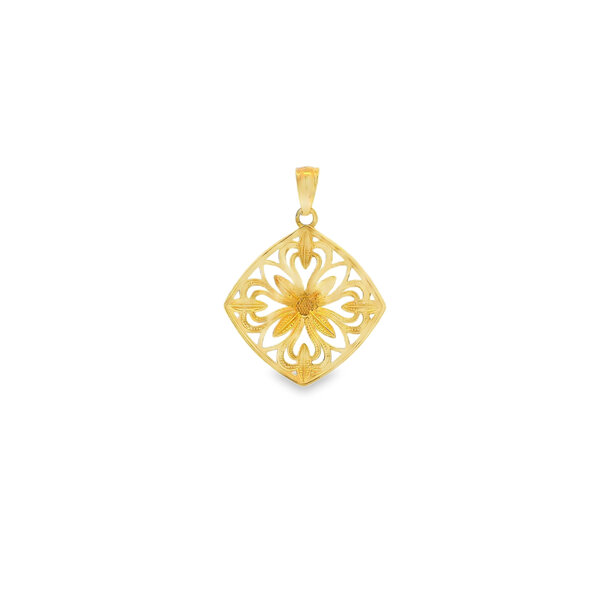 14K Yellow & White Magnolia Gate 19mm Pendant