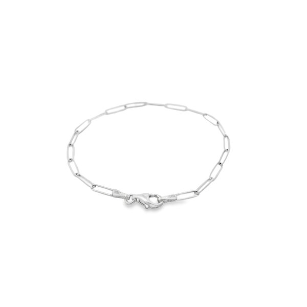 Sterling Silver 2.6mm Paperclip Bracelet 7"