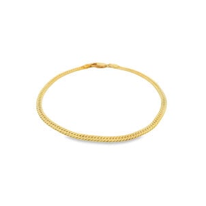 Gold Filled 3mm Herringbone Bracelet w Lobster Clasp 7.5"