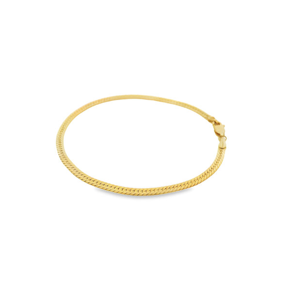 Gold Filled 3mm Herringbone Bracelet with Lobster Clasp 7.5"