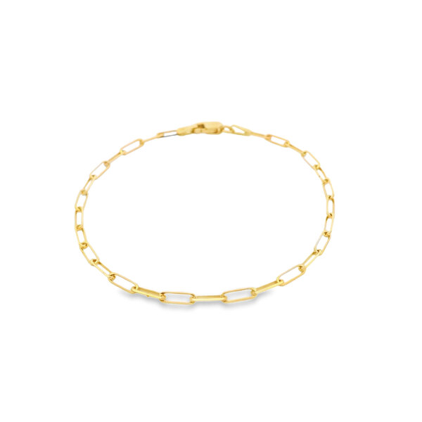 14K Yellow Gold 1.7mm Paperclip Bracelet 6.5"