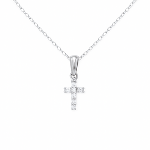 14KW .06ct Petite Cross N 16"-18"
