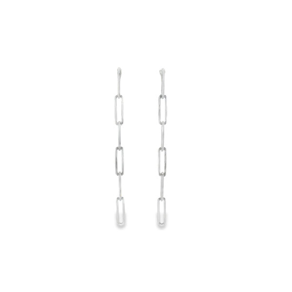 Sterling Silver Front to Back Paperclip Post Earrings