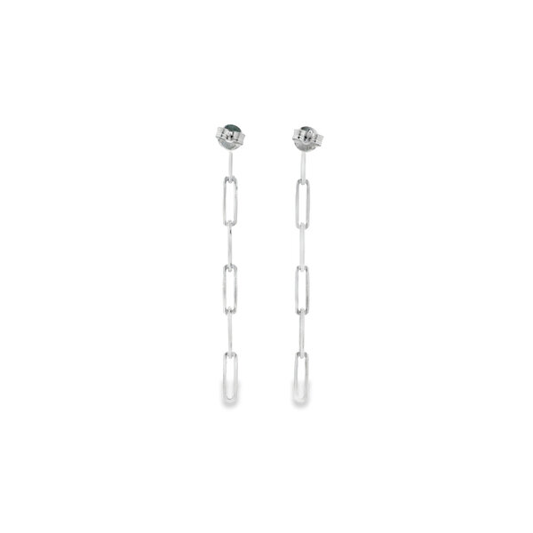 Sterling Silver Front to Back Paperclip Post Earrings
