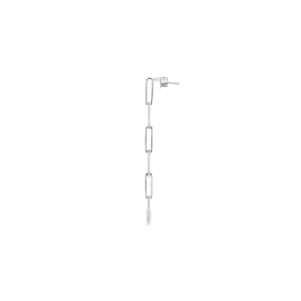 Sterling Silver Front to Back Paperclip Post Earrings