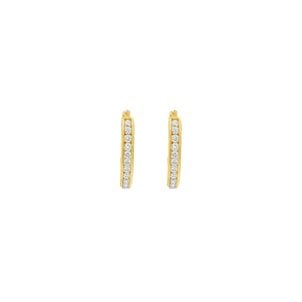 14KY .22 Dia Oval Shaped Channel Huggie Hoops 3x13mm