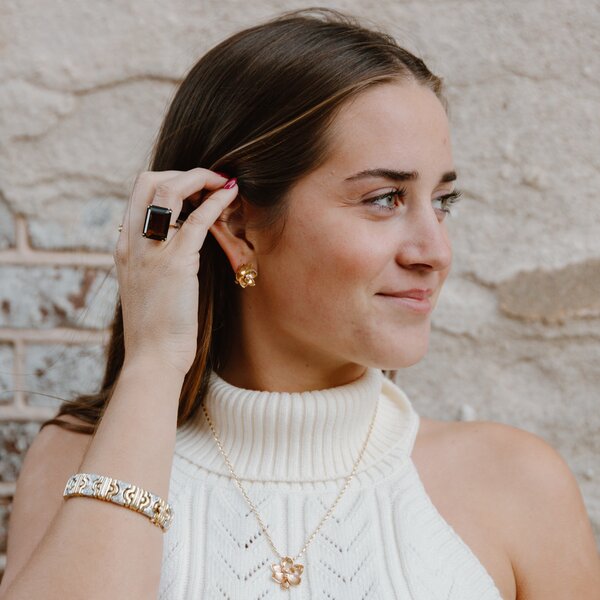 10K Yellow Gold 1970's 22ct Smoky Quartz Solitaire Ring Size 4.75