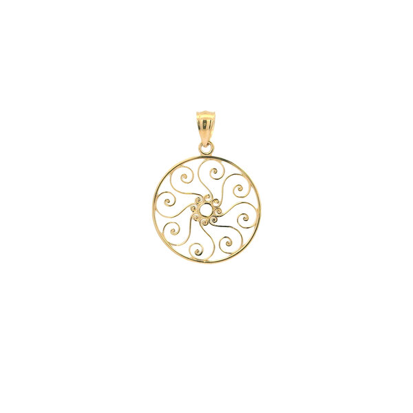 14K Yellow Gold Pirate Gate Pendant