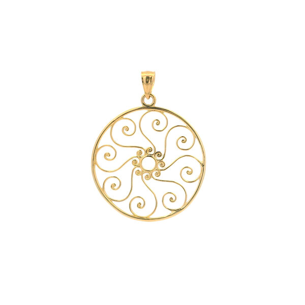 14K Yellow Gold Pirate Gate Pendant