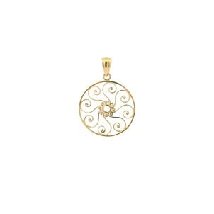 14K Yellow Gold Pirate Gate Pendant