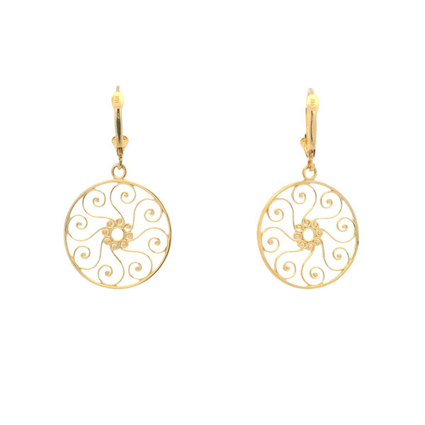 14K Yellow Gold Pirate Gate Earrings