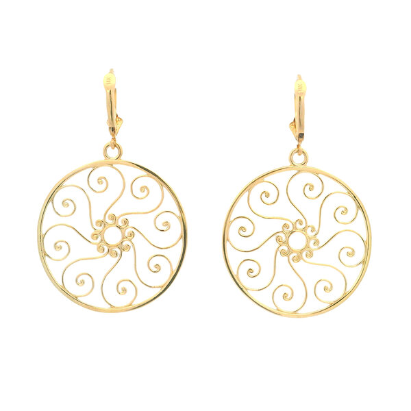 14K Yellow Gold Pirate Gate Earrings