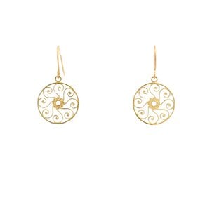 14K Yellow Gold Pirate Gate Earrings