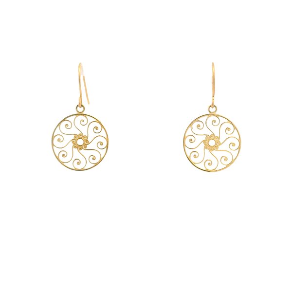 14K Yellow Gold Pirate Gate Earrings