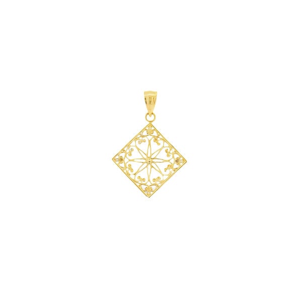 14K Yellow Gold Old Exchange Gate Pendant