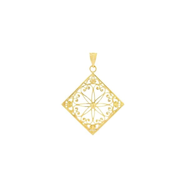 14K Yellow Gold Old Exchange Gate Pendant
